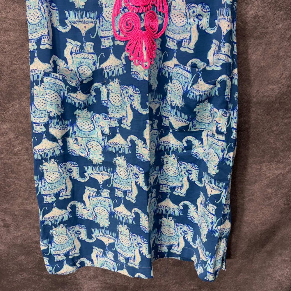 Lilly Pulitzer Carlotta Shift Dress Size 2 Joy Ride Elephant Print Embroidered - Picture 3 of 13